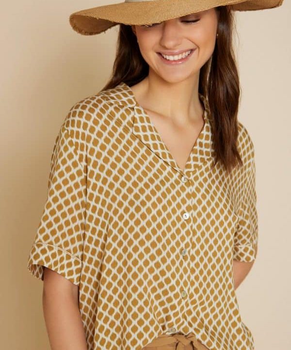 Blusa meisie viscosa manga corta tostado M05B26 THN 1 l e1678303255658