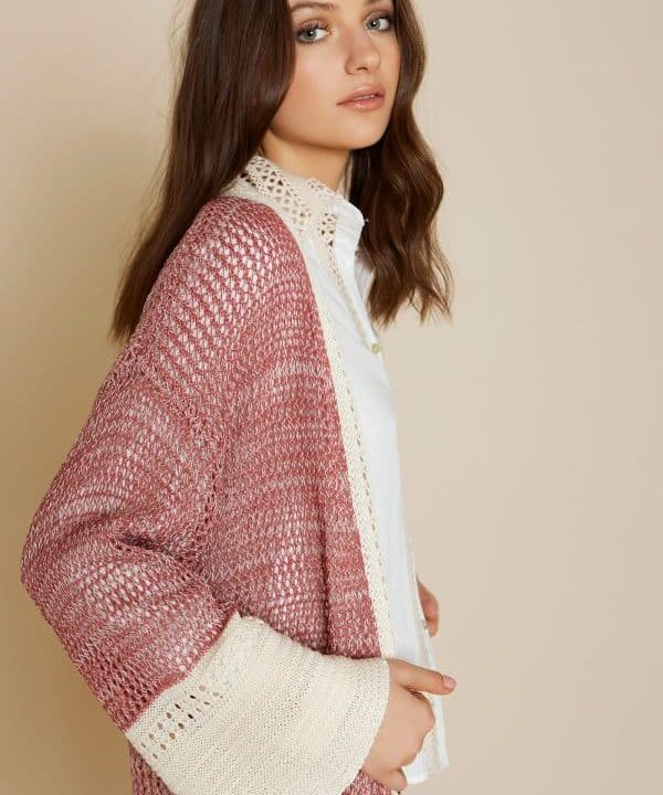 Cardigan meisie punto bicolor M16K25 MKS 1 e1678312617321