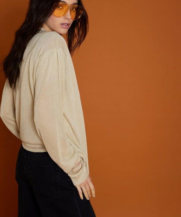 Cardigan meisie viscosa punto lurex M75K02 IV 5 e1678319032400