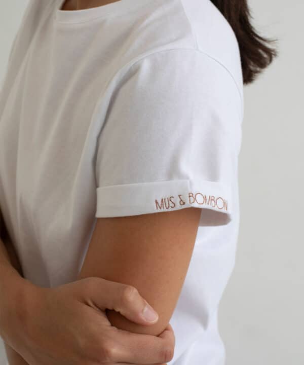 Camiseta manga corta mus bombon cuello redondo algodon MUSBOM BLANCO 2 e1740318229195
