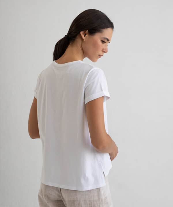 Camiseta manga corta mus bombon cuello redondo algodon MUSBOM BLANCO 3 e1740318244360