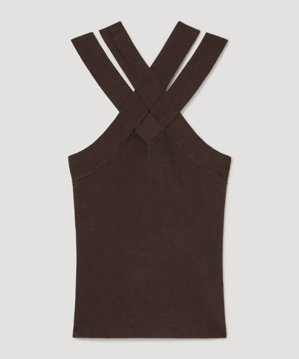 Top halter cruzado skatie marron S56 K17SS23 DUST 1 e1681394191906