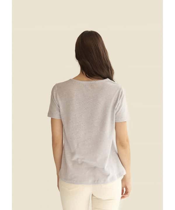 camiseta basieco pico corta mus bombon malva lila ss23