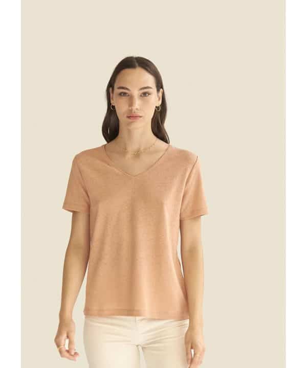 camiseta basieco pico corta mus bombon rosa oscuro ss23