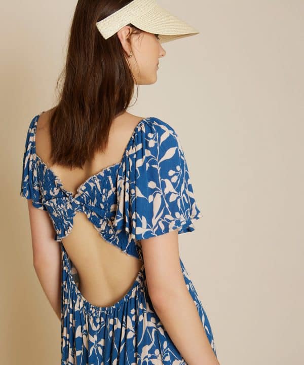 Vestido corto viscosa azul meisie M05V123 FRM 4 e1686164569597