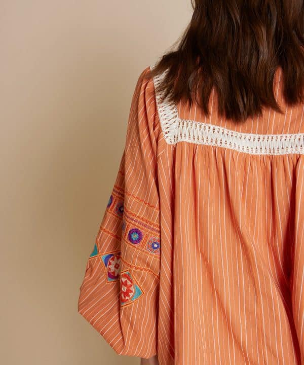 blusa algodon bordado etnico naranja meisie cristina mata M04B83 THN 5adl e1686166912658