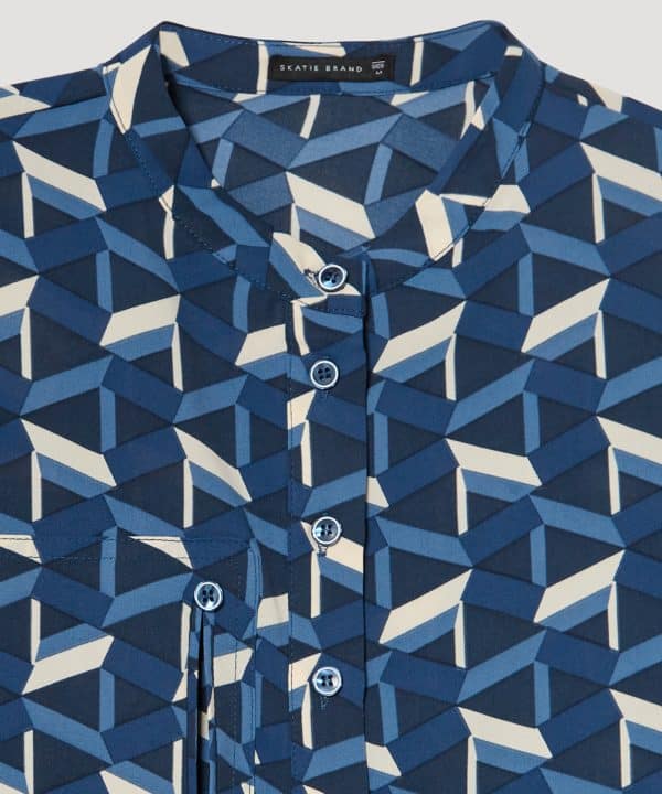 Camisa skatie estampado geometrico S05 B73AW23 NAVY 3 e1695245575467