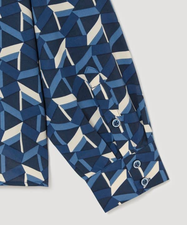 Camisa skatie estampado geometrico S05 B73AW23 NAVY 4 e1695245597340