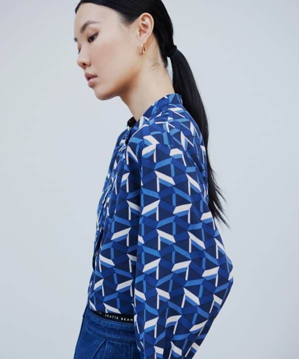 Camisa skatie estampado geometrico S05 B73AW23 NAVY 7 l e1695245630297
