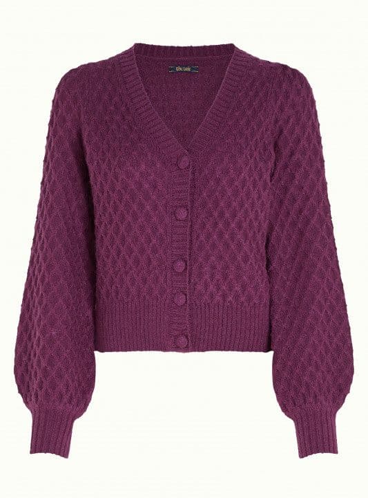 Cardigan cuello pico V farfalle king louie lila 8153 08249517 5