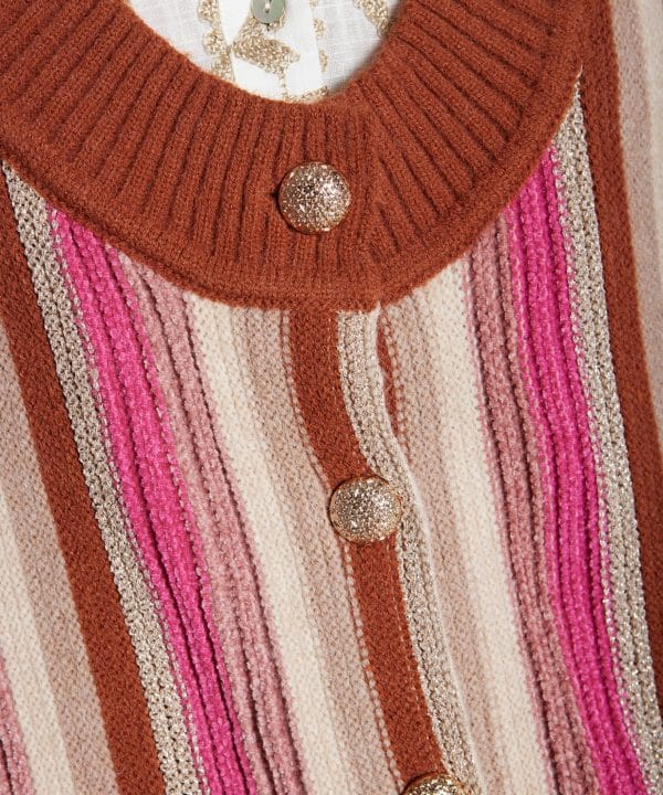 Chaleco meisie punto franjas chenilla rosa M90K03 VIV 6 scaled e1695191893438