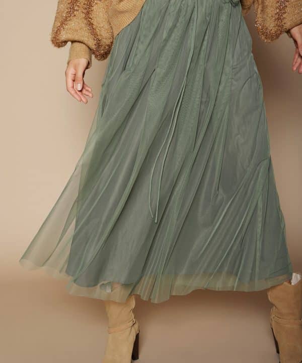 Falda tul meisie verde M47F01 BNS 3adl e1695107524292