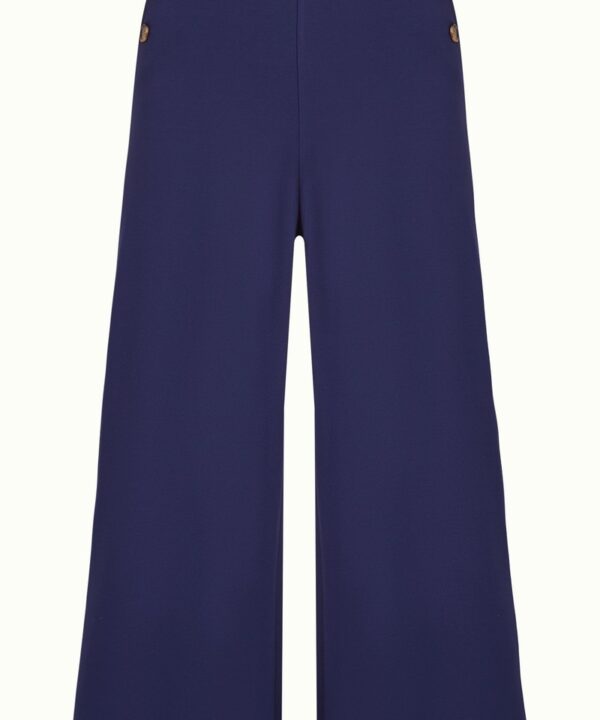 Pantalon Pia culotte King Louie Espana Milano Uni vintage retro azul botones 09818 489 F e1739107487372