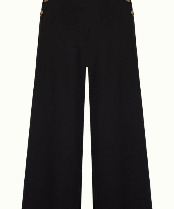 Pantalon Pia culotte King Louie Espana Milano Uni vintage retro negro botones 09818 001 F e1739107549205