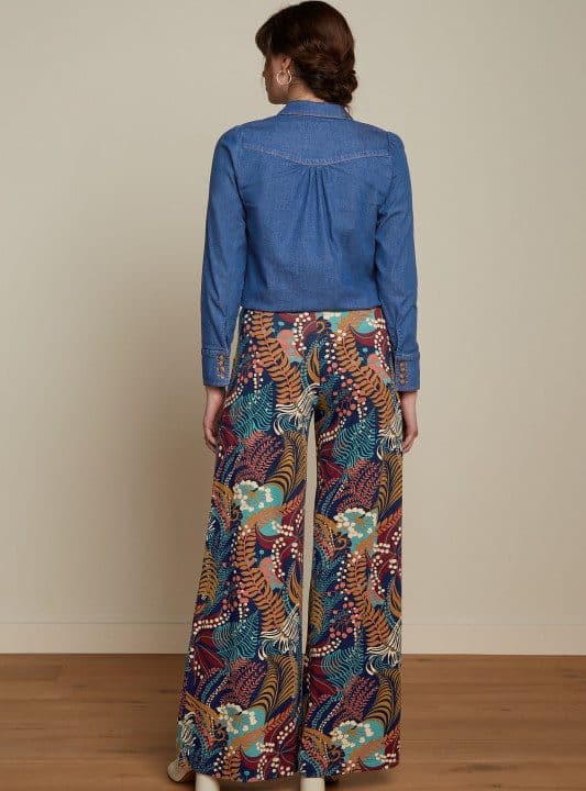 Pantalon palazzo estampado retro border nightingale king louie Espana 6499 08501413 3