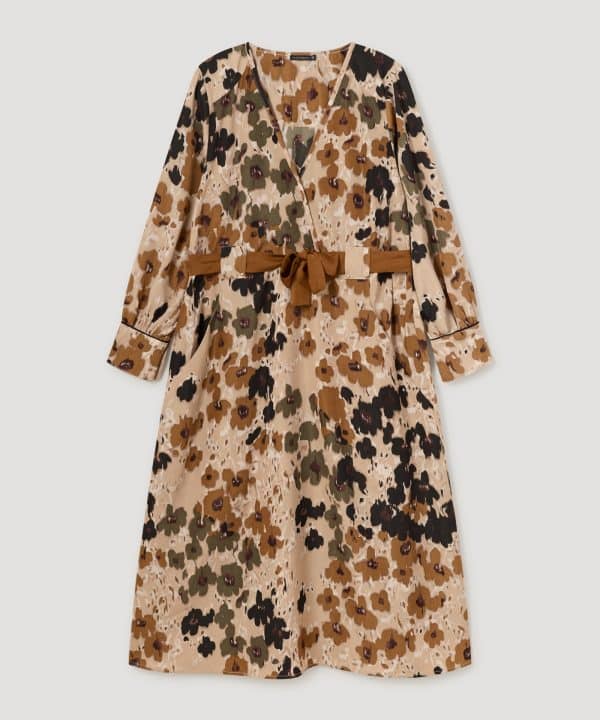 Vestido skatie estampado escote cruzado S05 V81AW23 MOSS 1 e1695304523472