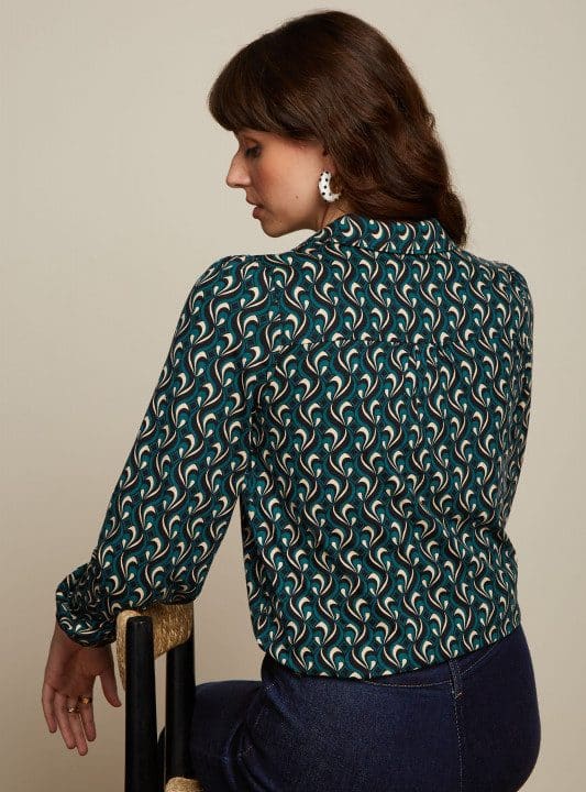 Blusa camisa Maisie morel King Louie retro vintage 3491 08554300 4