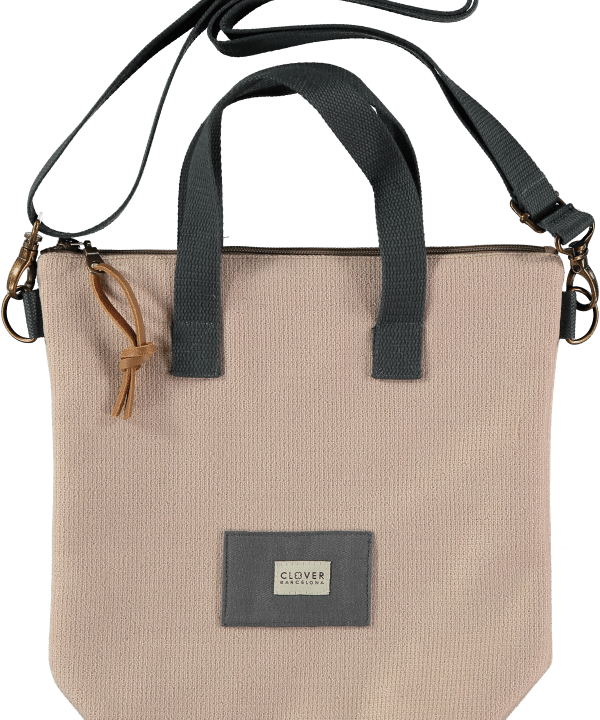 Bolso Montse bandolera Clover bcn CHINILLA NUDE e1698130057587