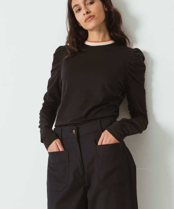 camiseta negra algodon organico manga abullonada oldar skfk wts00946 2n ofb scaled e1697378742638