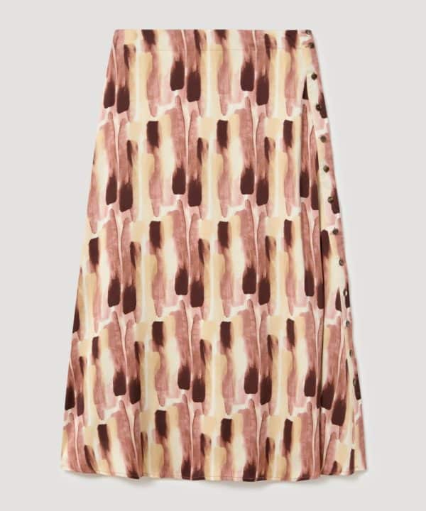 Falda estampada botonadura midi saten rosa Skatie S05 F36AW23 BLUSH 1adl e1699971073575