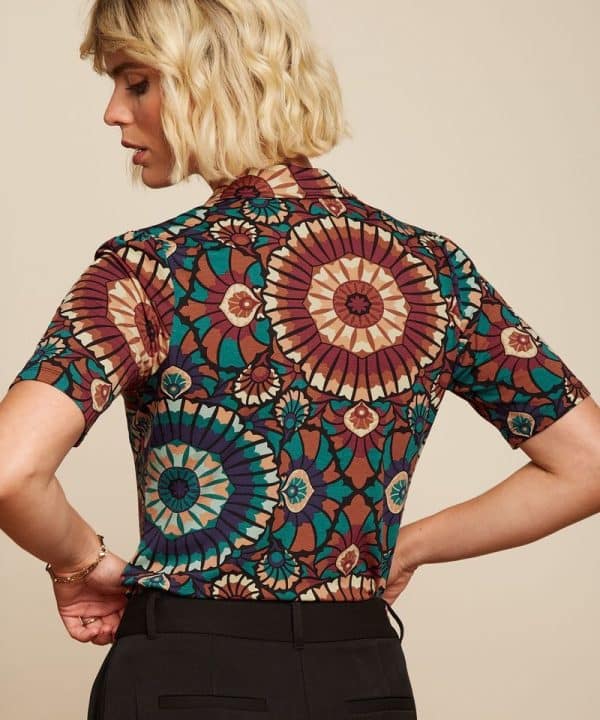 Blusa King Louie Espana Patty Torini estampado retro manga corta camisa 08931 445 MB e1708890728189