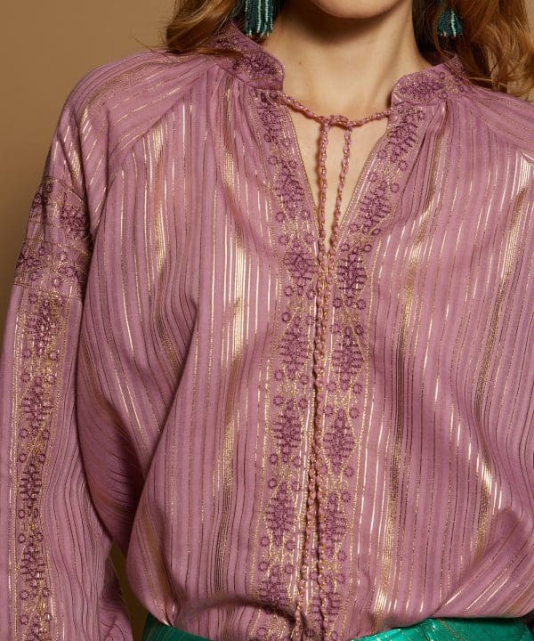 Blusa Meisie bordada gold malva manga larga M49B34 DAH 9 e1707588980339