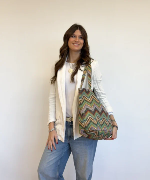 Bolsa grande delamur de la mur bero zig zag verde BOSGBERO e1740249905636