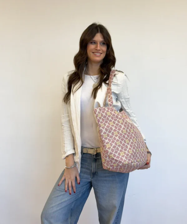 Bolsa grande delamur de la mur blat trebol 4 hojas malva BOSGBLAT e1740249818211