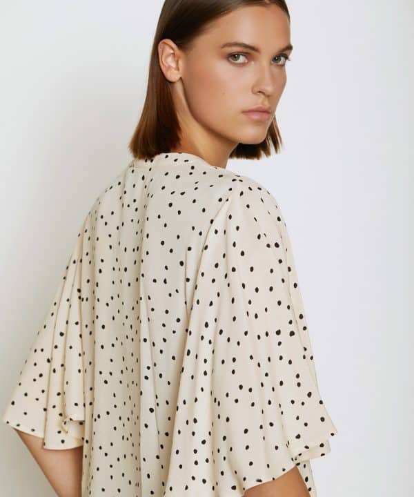 Camisa Skatie viscosa estampado dots S05B88 IVORY 5 e1708796303641
