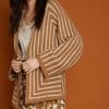 Chaqueta Meisie trama punto bicolor M70K03 e1707595396806