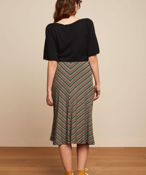 Falda midi King Louie Espana Juno Castillo stripe rayas 08797 001 MB e1708861849918