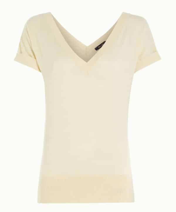 Jersey King Louie Espana Double V manga corta cuello v crema 08740 072 F e1708857218192
