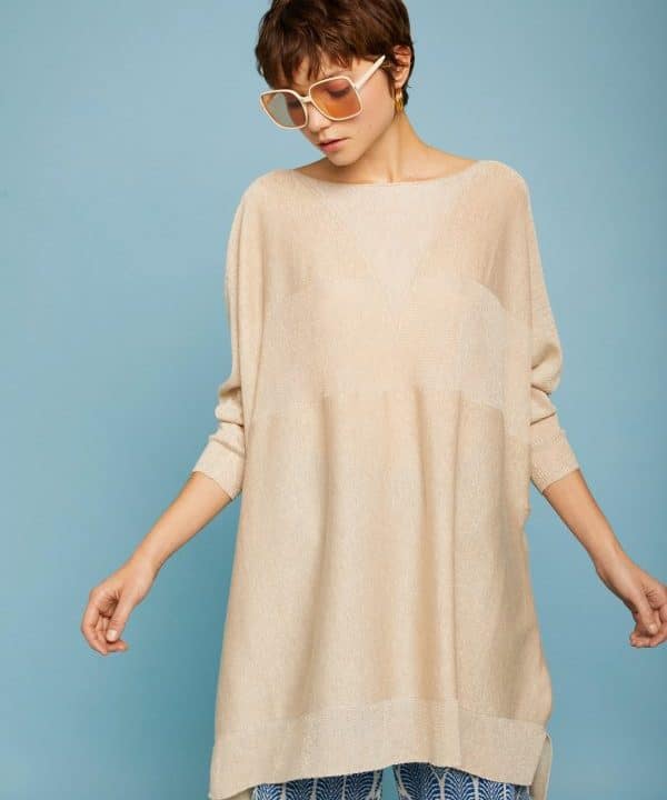 Jersey Meisie oversize lurex M95K02 NUT 3 e1707593162476