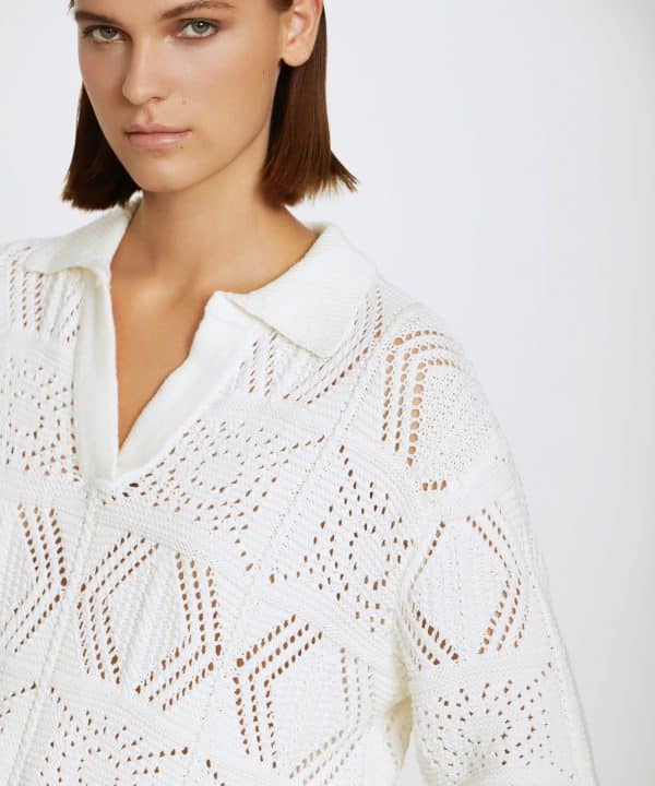 Jersey tunica Skatie punto crochet blanco S24K32 WHITE 2 e1708802281512