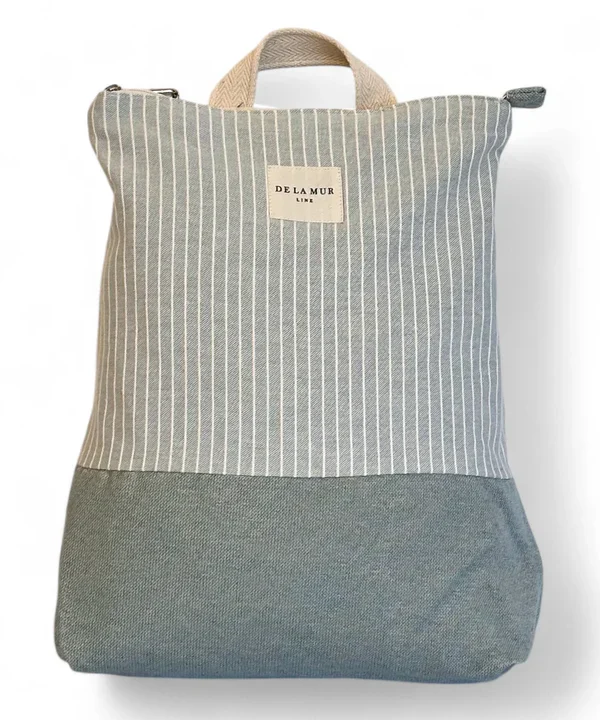 Mochila De La Mur city rayas azul celeste delamur MOTX2CITY Photoroom