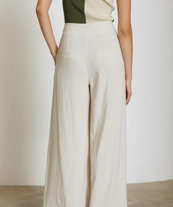 Pantalon Skatie lino palazzo S05P102 FLAX 4 e1708803316933