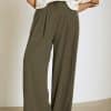 Pantalon Skatie palazzo viscosa tencel verde caqui S05P107 FERN 2 e1708799657678