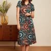 Vestido camisero midi King louie Olive Torini estampado retro 08933 445 MF e1708891174410