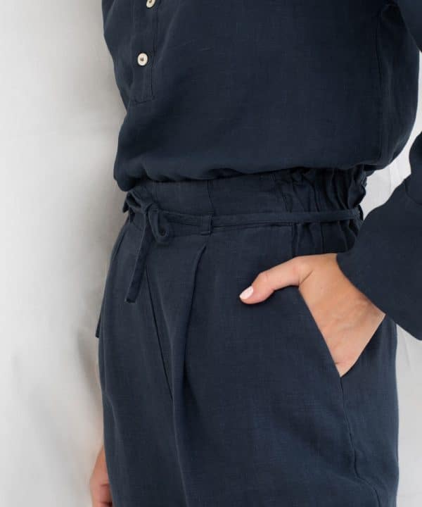 MELTEMI NAVY 3 pantalon goma cintura mus bombon azul marino e1710426528125