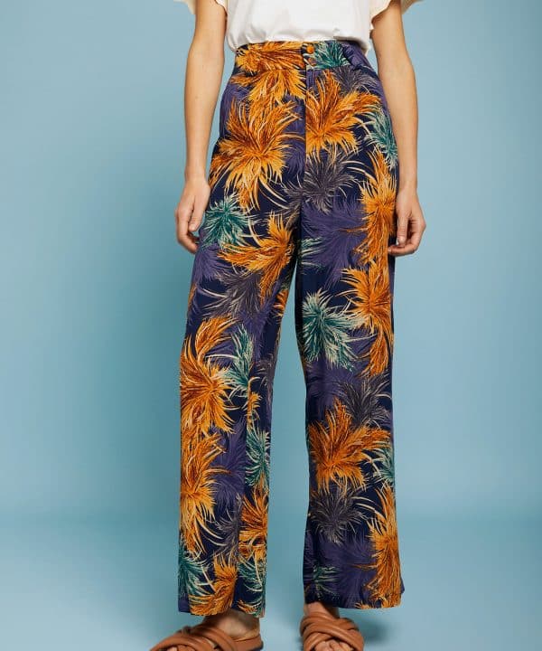 Pantalon viscosa estampada meisie palmeras M101P01 TDL 2 e1711400078564