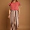 Pantalon viscosa estampado Meisie M05P100 NUT 1 e1711399640614