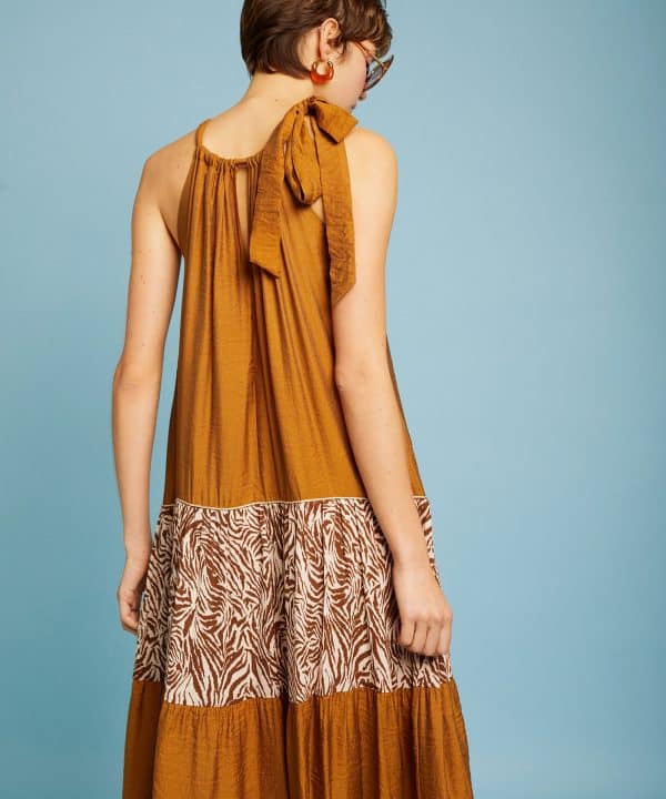 Vestido largo bimateria meisie M05V130 PIN 3 e1711403562146