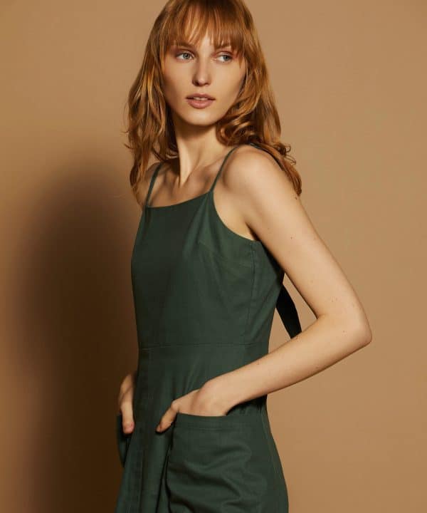Vestido tirantes algodon meisie verde M101V01 AVO 2 e1711401472492