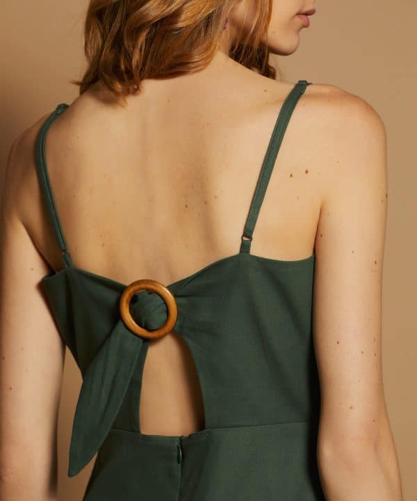 Vestido tirantes algodon meisie verde M101V01 AVO 6 e1711401487346