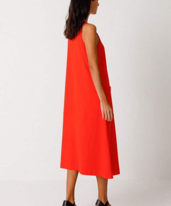 vestido noe gots SKFK algodon organico tirantes rojo naranja e1709800385588