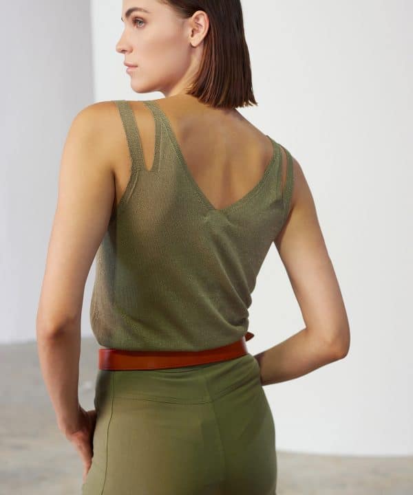 Top skatie punto brilli tirantes cut out verde S03K23 FERN 5 e1712830090317