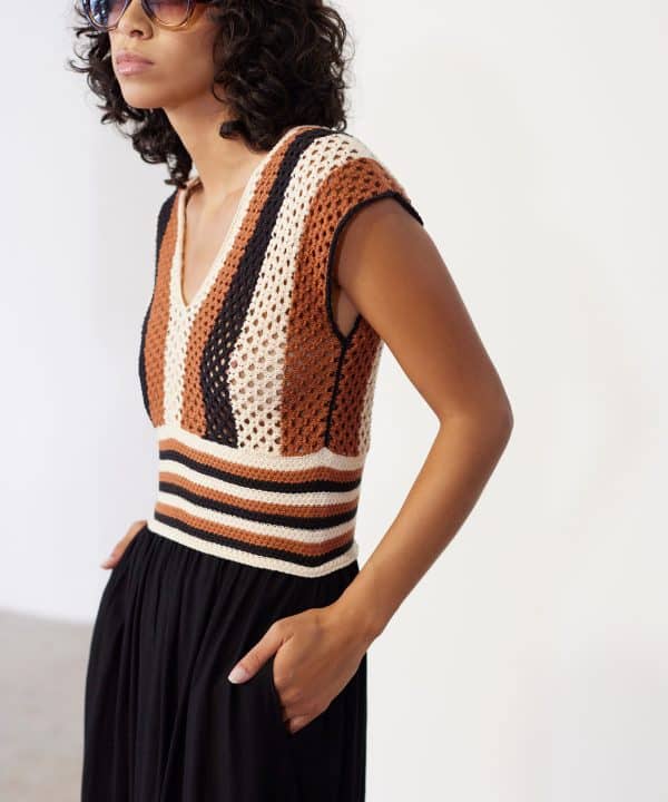 Vestido Skatie bimateria punto crochet y viscosa S53K11 KOHL 4 e1712839919452