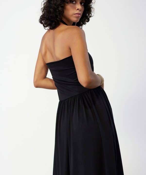 Vestido Skatie modal escote bandeau con lazada negro S02V18 KOHL 4 e1712829344987