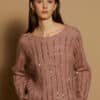 Jersey bordado lentejuelas meisie rosa M104K01 ROS 4 e1726691862138