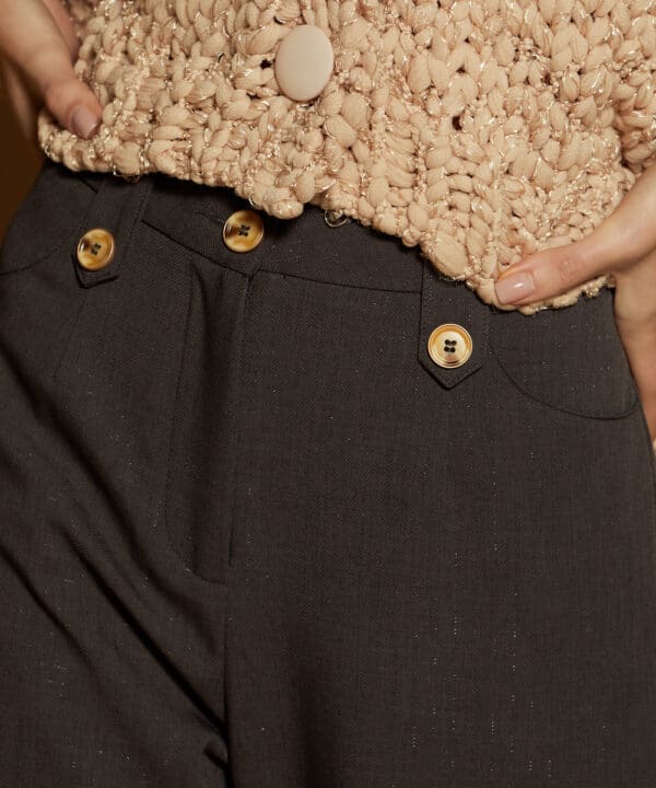 Pantalon palazzo lurex meisie grisM05P105 SMK 5 e1726609733476